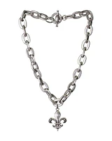 Lourdes Chain with Fleur Pendant Necklace