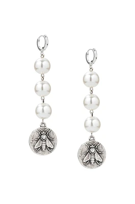 Pearl Abeille Medal Earrings