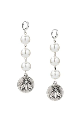 Pearl Abeille Medal Earrings