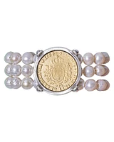 Pearls with Domini Medal Bracelet