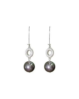 Petite Annecy and Charcoal Pearl Earrings