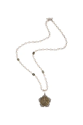 Protecteur Medal Pearl Necklace