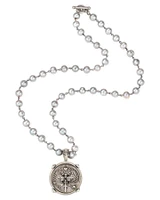 Silver Pearls Bee Medal Neckalce