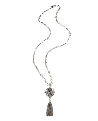 Silver Pearls Maine Medal Necklace