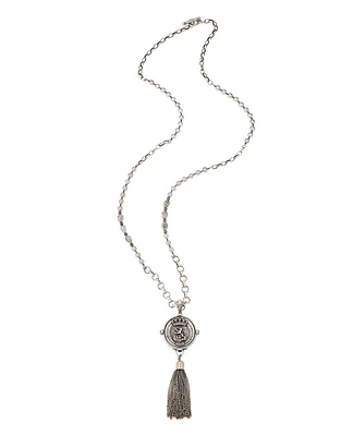 Silver Pearls Maine Medal Necklace