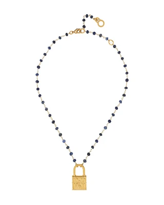 Sodalite Lock Pendant Necklace