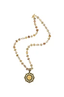 Sun Opal Mix Medal Necklace