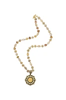 Sun Opal Mix Medal Necklace