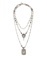 Triple Strand Linen Mix Necklace