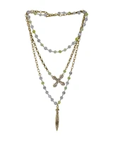 Triple Strand Sage Mix Necklace