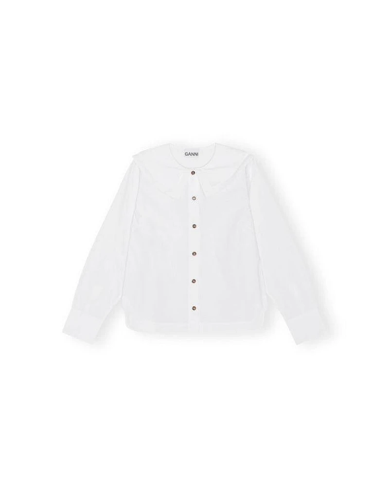 Ganni Cotton Poplin Double Collar Shirt