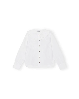 Ganni Cotton Poplin Double Collar Shirt