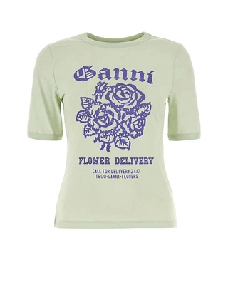 Ganni Flower Print T-Shirt