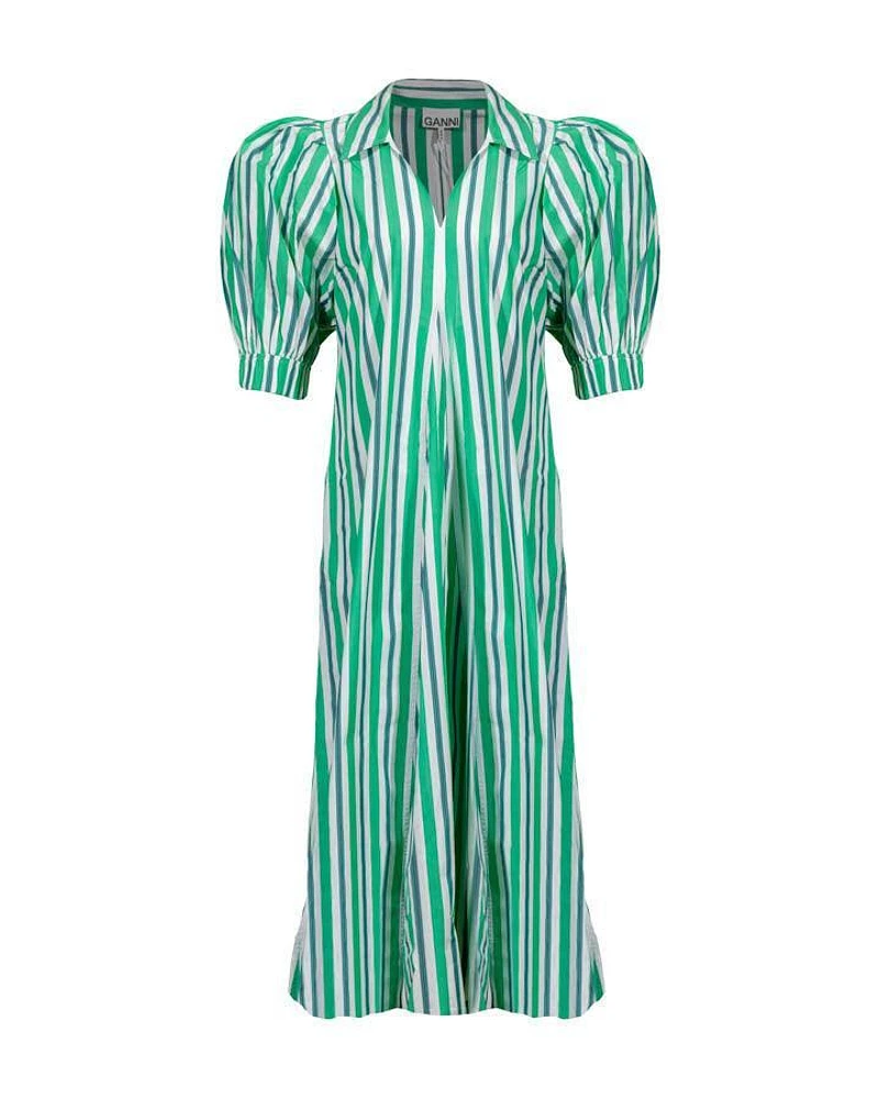 Ganni Stripped Collar Long Dress
