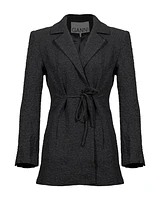 Ganni Textured Suiting Tie String Blazer