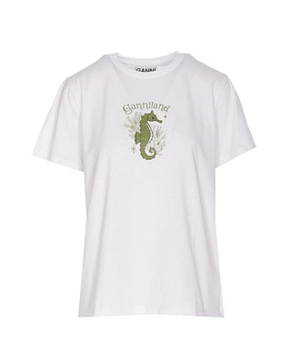 Ganni Ganniland Seahorse Print T-Shirt