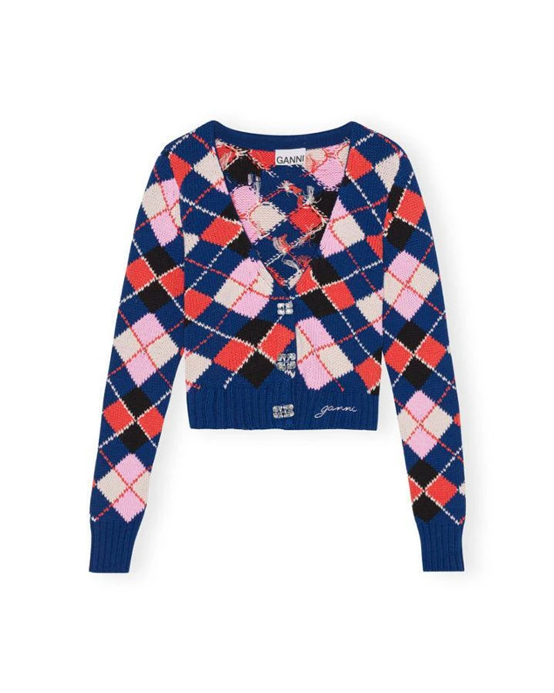 Ganni Graphic Sodalite Blue Cardigan