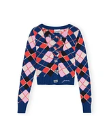 Ganni Graphic Sodalite Blue Cardigan