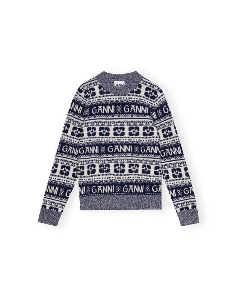Ganni Logo Wool Mix Pullover