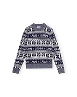Ganni Logo Wool Mix Pullover