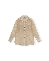 Organza Print Sheer Shirt