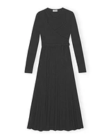 Ganni Rib Jersey Wrap Maxi Dress