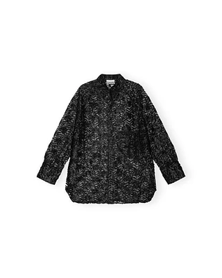 Ganni Ribbon Tulle Raglan Shirt