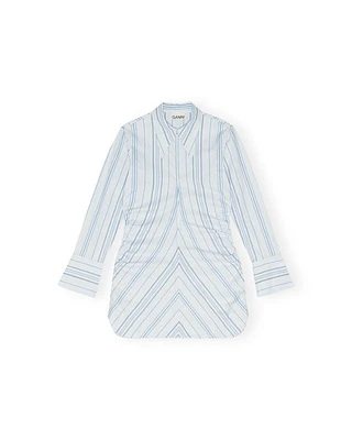 Ganni Striped Twill Fitted Tunic