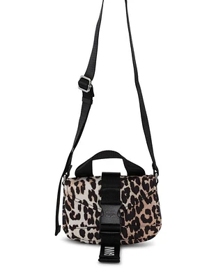 Ganni Tech Leopard Print Mini Sachel Bag