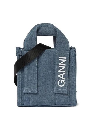Ganni Tech Mini Denim Tote