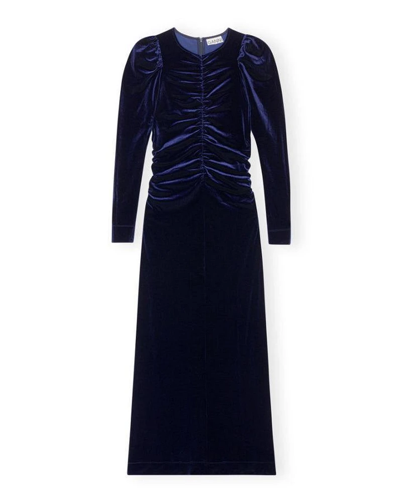 Ganni Velvet Gathered Dress