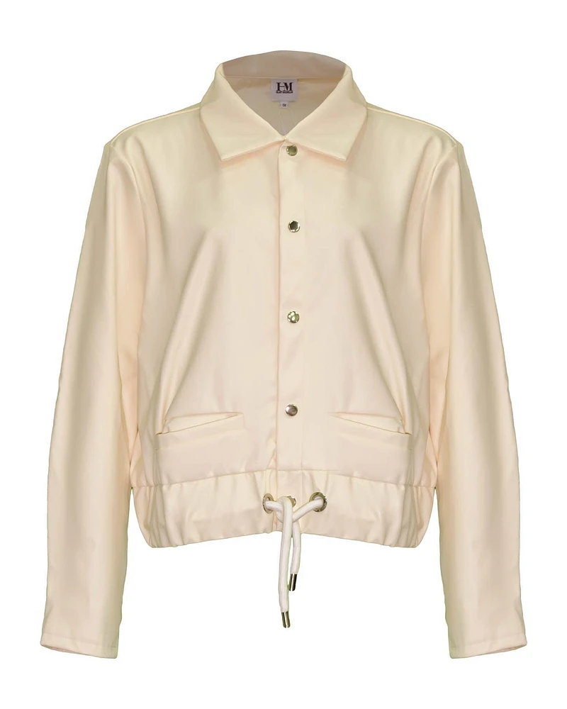 Corded Vegan Leather Jacket
