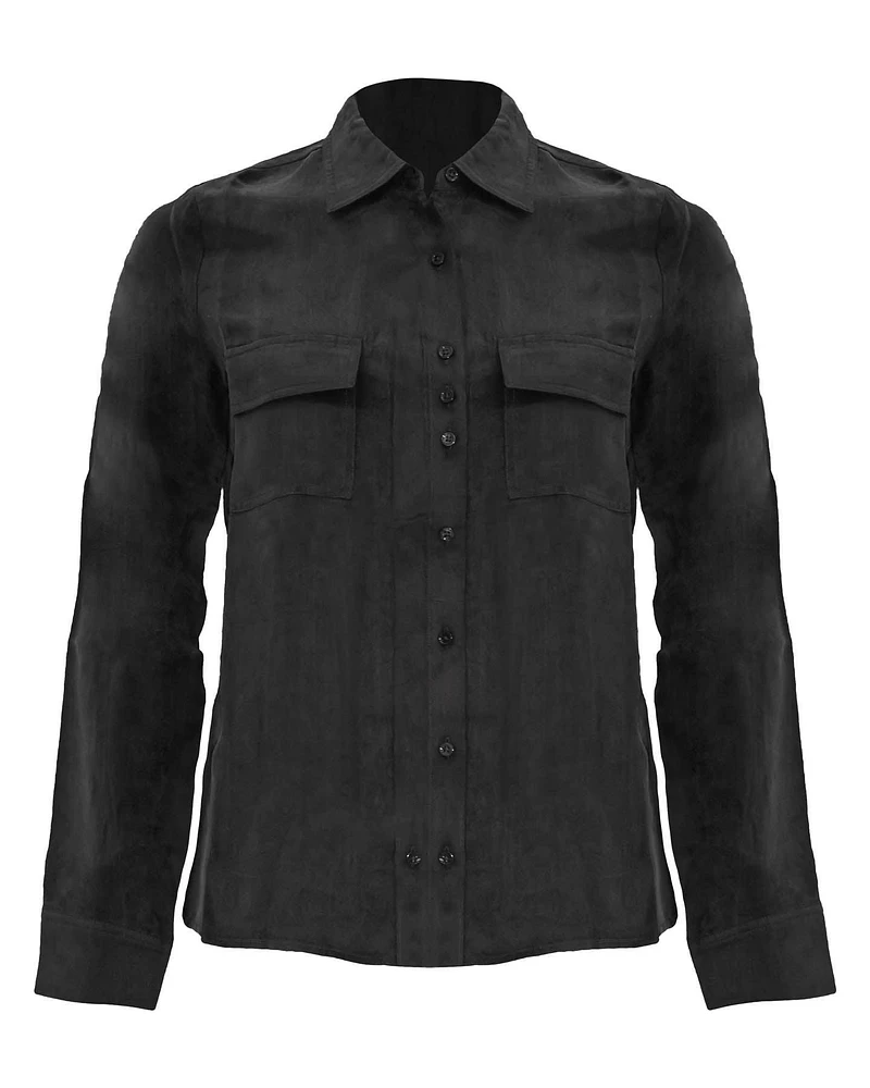Signature Cupro Blouse Black