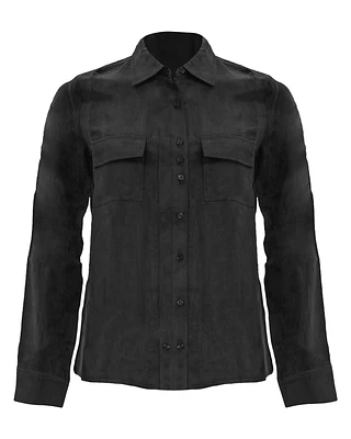 Signature Cupro Blouse Black