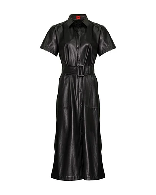 Keleni Pleather Shirt Dress