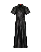 Keleni Pleather Shirt Dress