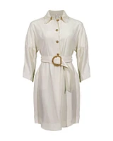 Half Button Shirt Dress