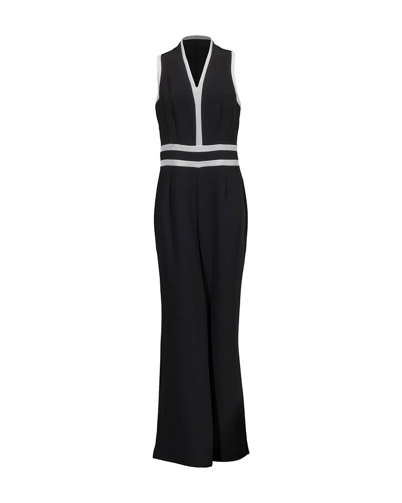 Sleeveless Contrast Trim Jumpsuit