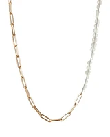 Lyra Gold-Clear Bead Chain Necklace