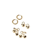 Puffy Heart and Cherry Huggie Earring Set