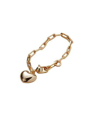 Puffy Heart Gold Bracelet