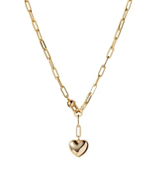 Puffy Heart Gold Chain Necklace