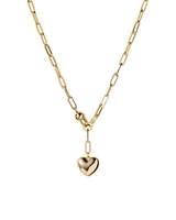 Puffy Heart Gold Chain Necklace