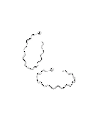 Squiggle Hoops Silver