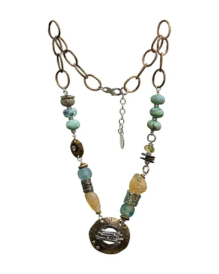 Agate-Citrine-Glass Necklace