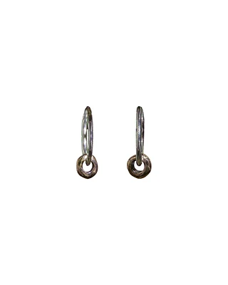 Bronze Cheerio Silver Hoops