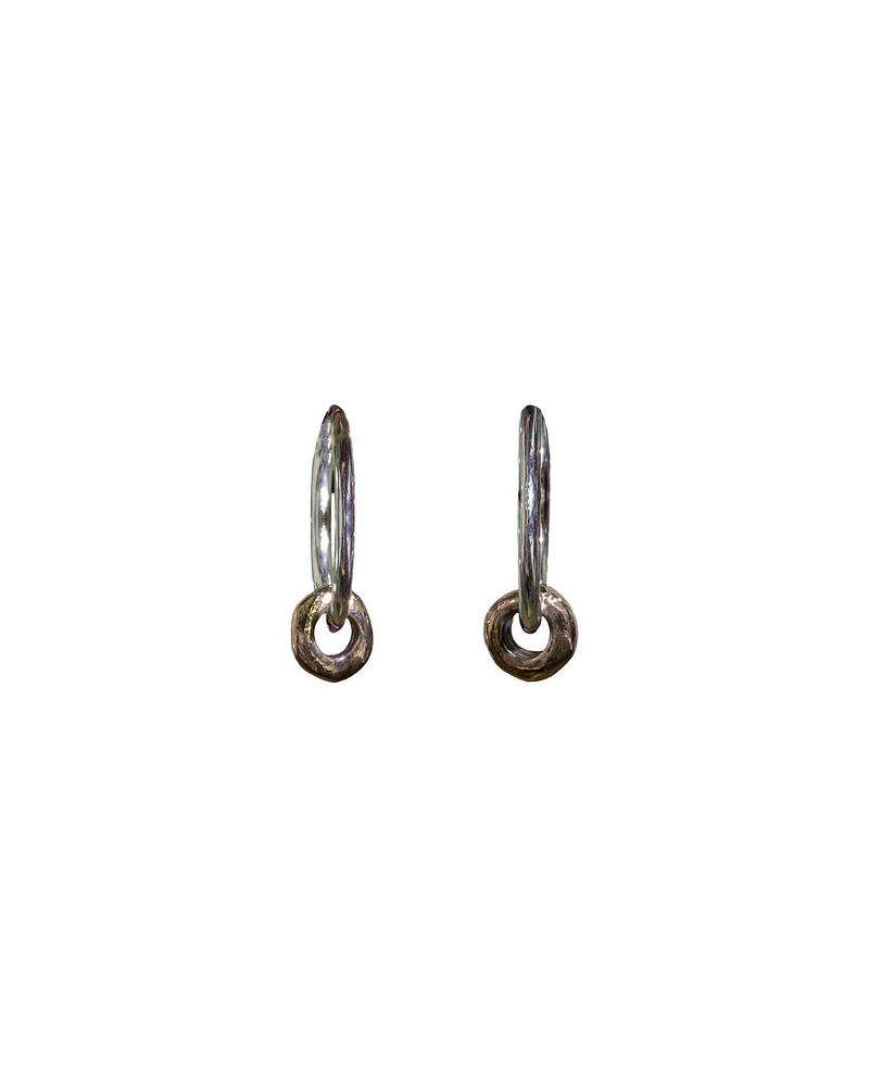 Bronze Cheerio Silver Hoops