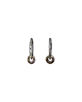 Bronze Cheerio Silver Hoops