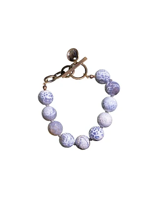 Frozen In Time Blue Agate Bracelet