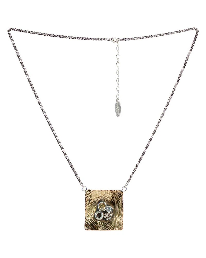 Square Cluster Pendant Necklace